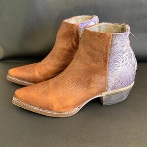 Freebird Sz 7 Rule Boots Purple Lavender Brown Ankle Boots